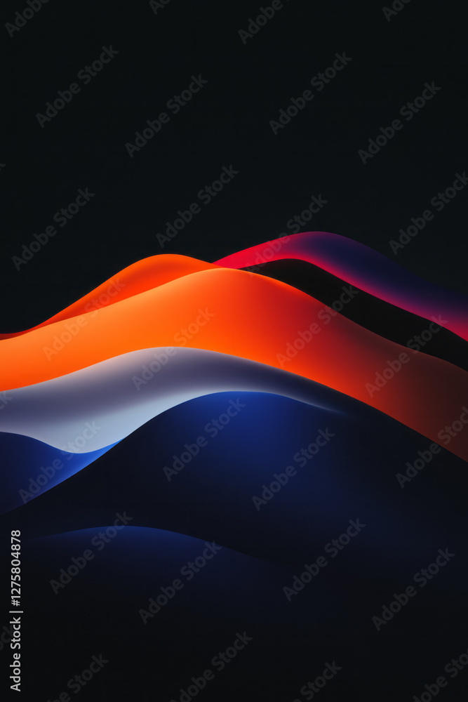 Aufkleber serpentine lines weaving orange into blue, forming a continuous flowing pattern of dunes set