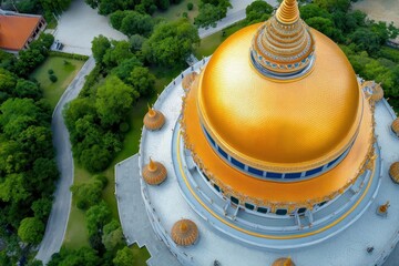 Bangkok, Thailand, Aerial View of Pavilion of the Enlightened at Ancient Siam