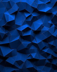 Fototapeta premium Angular mesh terrain rendered in vibrant indigo, each triangle catching subtle iridescent
