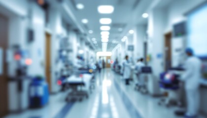 Obraz premium blur image background of corridor in hospital or clinic image