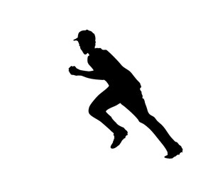 走塁する野球ランナーのシルエット