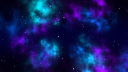 Obraz premium abstract space blue nebula with dust and particles background,science and christmas and holiday social media design element 