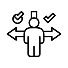 decision making icon, decision making line art - simple line art of decision making, perfect for decision making logos and icons