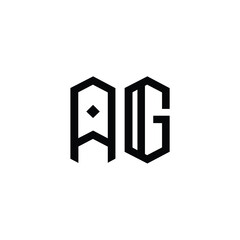 AG monogram logo design letter text name symbol monochrome logotype alphabet character simple logo