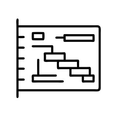gantt chart icon, gantt chart line art - simple line art of gantt chart, perfect for gantt chart logos and icons