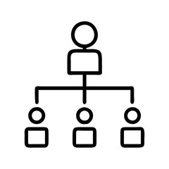 organizational chart icon, organizational chart line art - simple line art of organizational chart, perfect for organizational chart logos and icons