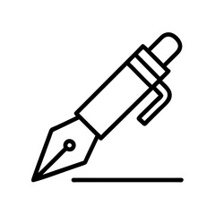 pen icon, pen line art - simple line art of pen, perfect for pen logos and icons