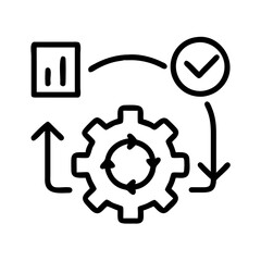 process icon, process line art - simple line art of process, perfect for process logos and icons