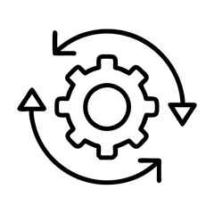 process icon, process line art - simple line art of process, perfect for process logos and icons