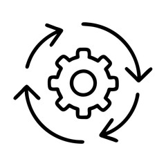 process icon, process line art - simple line art of process, perfect for process logos and icons
