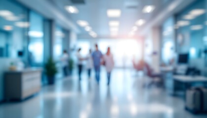 blur image background of corridor in hospital or clinic image
