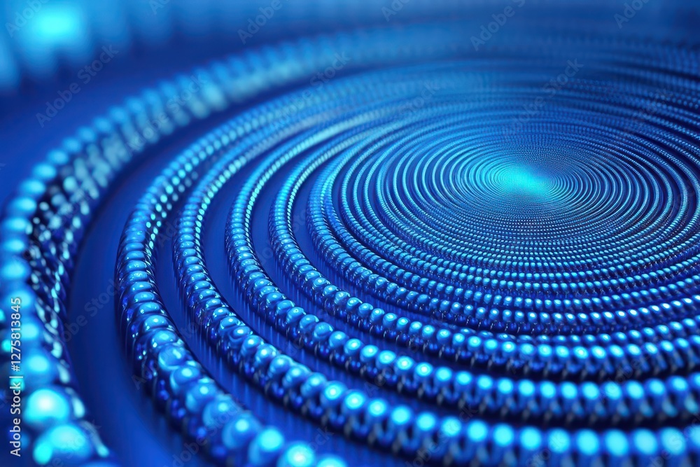 Aufkleber Blue spiral design featuring multiple spheres in an abstract composition with a vibrant color palette