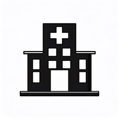 Obraz premium Black and white hospital building representing medical care and healthcare services