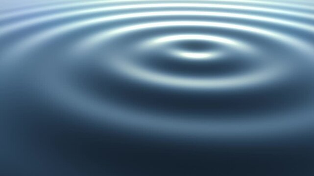 3D Animation - Blue abstract background of relaxing concentric waves in water animated in loop
