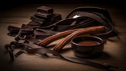 A Luxurious Chocolate and Churros Delight: A Stunning Visual Feast of Sweet Treats