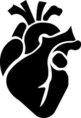 Anatomical heart icon.Human anatomy internal organ set with brain lung intestine heart kidney liver and stomatch.Healthy Cardiovascular Organ Symbol Collection on White Background and red.