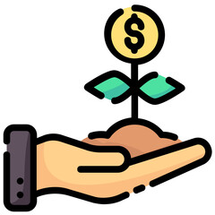 investments vector filled outline icon