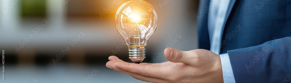 Leinwandbilder businessman hand working with virtual innovation operations management involving business process an