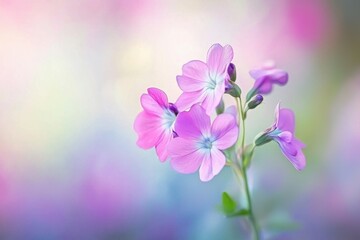 Delicate Pink Flowers with Soft Pastel Background in Nature Setting