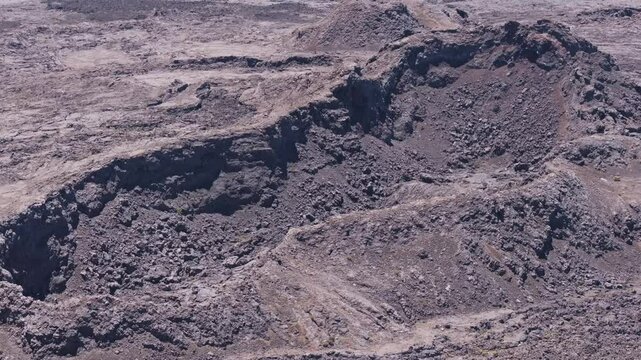 France - Reunion Island - Piton de la Fournaise - Cratere Hubert de La rue - Rotate right.