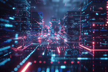 Obraz premium Technology and Artificial Intelligence (AI) Brain Animation