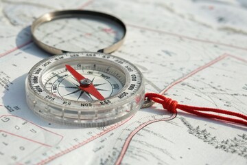 Compass on a Topographic Map for Navigation and Exploration