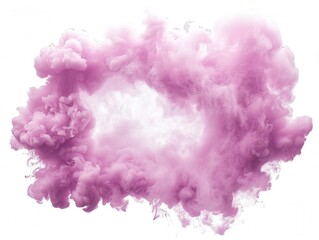 Fototapeta premium Pinkish cloud on white background, isolated. Perfect for use as an overlay effect on photos