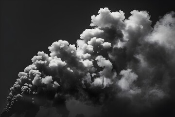 Naklejka premium Dramatic Gray-Scale Smoke Clouds Against a Dark Background 