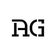 AG monogram logo design letter text name symbol monochrome logotype alphabet character simple logo