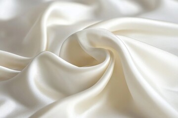 Fototapeta premium Smooth and Elegant Cream Satin Fabric Draped Gracefully