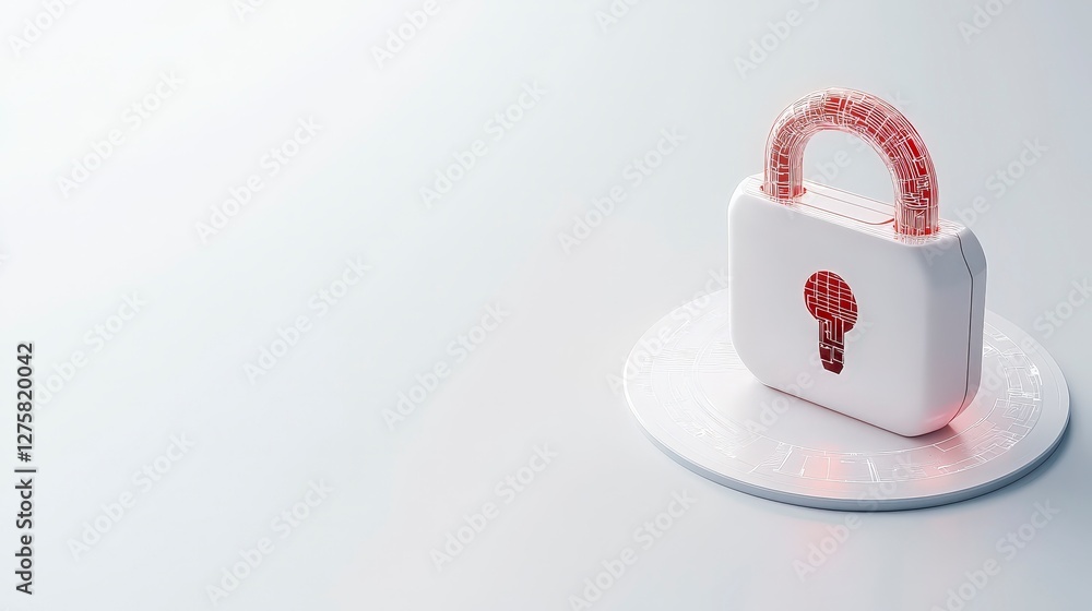 Aufkleber digital security concept with modern lock symbolizing data protection and privacy