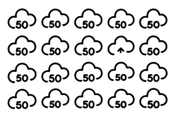 Cloud icon Set on the White Background