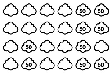 Cloud icon Set on the White Background