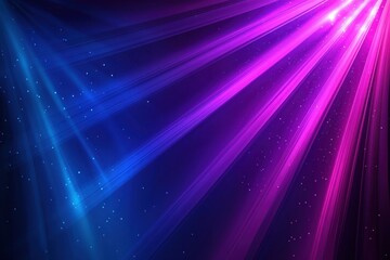 Fototapeta premium Vibrant Light Rays with Purple and Blue Color in Dark Background