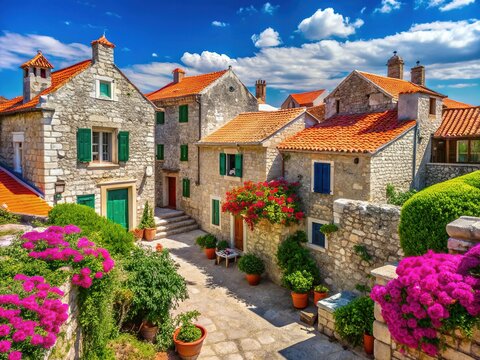 Charming Stone Houses & Colorful Buildings, Zlarin Island, Croatia