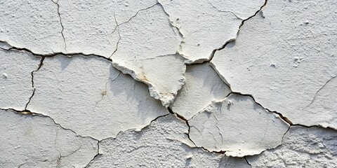 Fototapeta premium Earthquake Damage: Cracked White Wall Texture Stock Photo