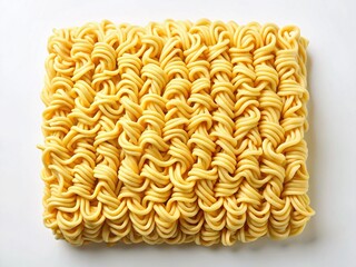 Grid of Uncooked Instant Noodles, Square Arrangement, Dry Noodles, Food Background, Asian Cuisine