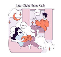 First Love. Flat Vector Illustration