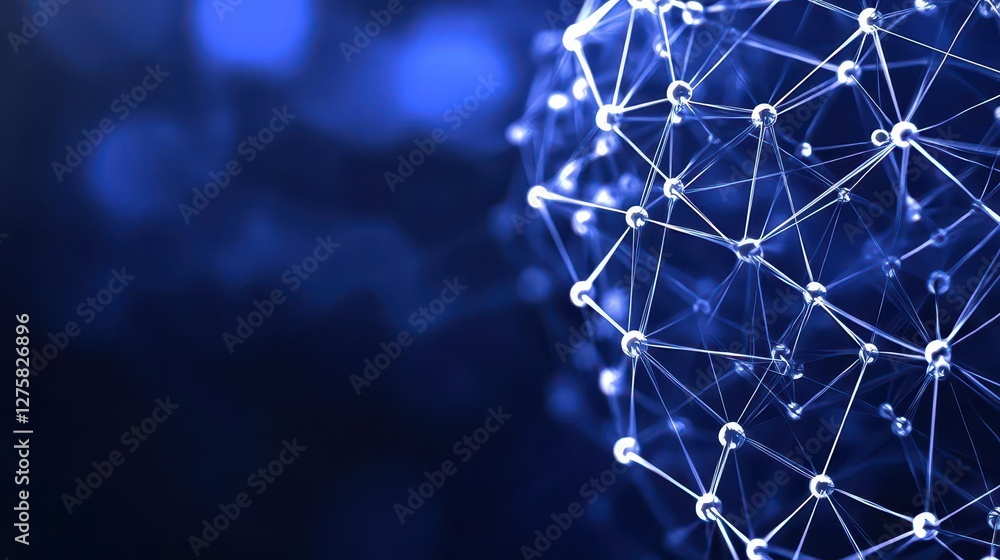 Leinwandbilder Data technology background Abstract background Connecting dots and lines on dark background 3D rendering 4k