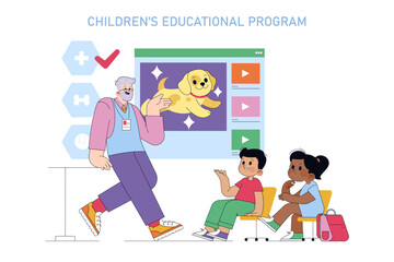 National Puppy Day. Flat Vector Illustration