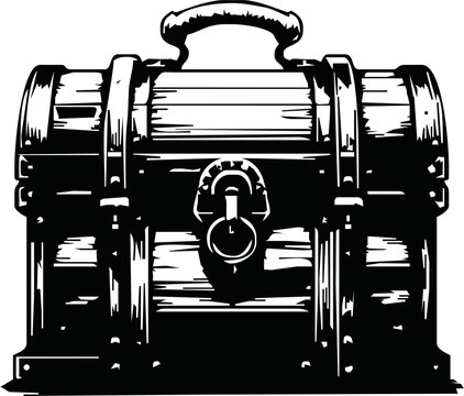 recommend clip art: Clean and minimalist treasure chest outline icon, ideal for gaming graphics.