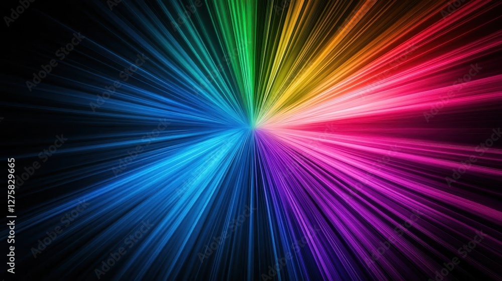 Poster rainbow colored background with black contrast for creative design and art projects