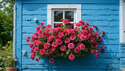 Naklejka premium window with flowers
