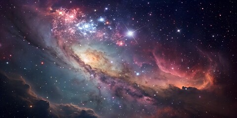 Obraz premium space galaxy background