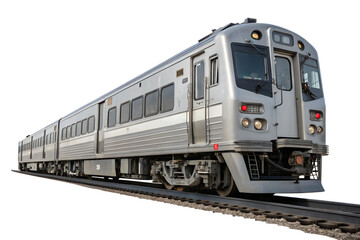 Obraz premium train on the railway isolated on white background