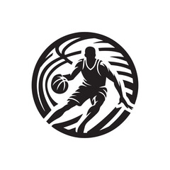 basketball tournament silhouette vector icon design
