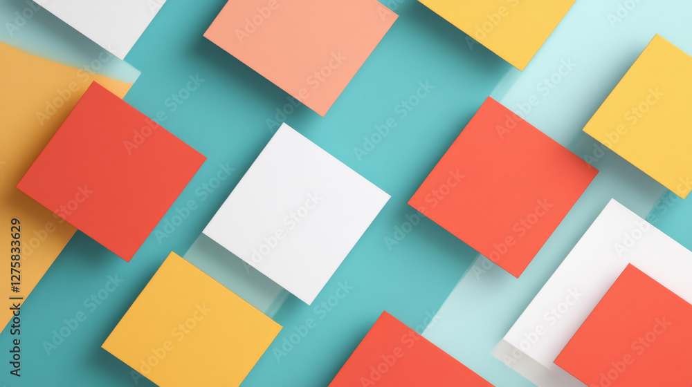 Poster abstract template geometric flyer with color squares. design element