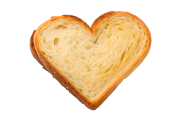 heart shaped bread isolated on white background png