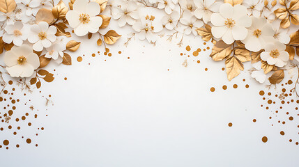 flowers and leaves in pictures illustrator2D. Generative AI Illustration