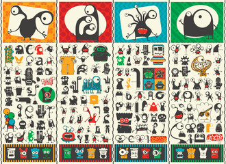 Big set of different monsters © sashaaleabiev